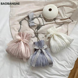 Velvet Girl Bow Bucket bag High-quality Chain Shoulder Messenger Bag