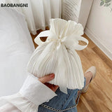Velvet Girl Bow Bucket bag High-quality Chain Shoulder Messenger Bag
