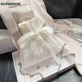 Velvet Girl Bow Bucket bag High-quality Chain Shoulder Messenger Bag