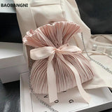 Velvet Girl Bow Bucket bag High-quality Chain Shoulder Messenger Bag