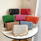 Sequins Chain Shoulder Bag for Women Square Satchel Handbag Purse Tote