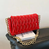 Sequins Chain Shoulder Bag for Women Square Satchel Handbag Purse Tote