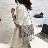 Summer Tassel Shoulder Bag Women Crossbody Purse Travel Messenger Handbag