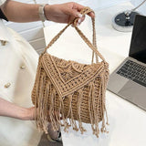 Summer Tassel Shoulder Bag Women Crossbody Purse Travel Messenger Handbag