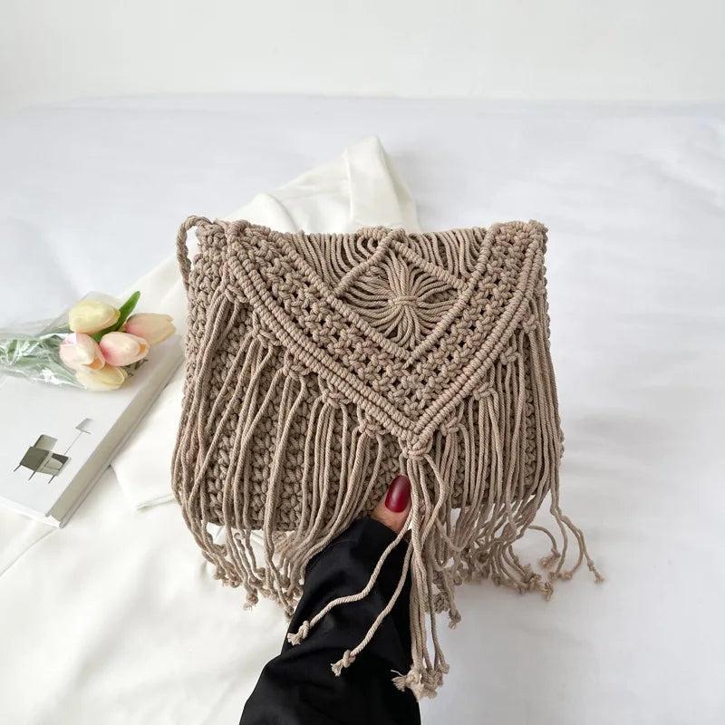 Summer Tassel Shoulder Bag Women Crossbody Purse Travel Messenger Handbag