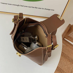 Soft Leather Bucket Bag Woman Crossbody Satchel Shoulder Tote Casual Female Bag