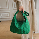 Vintage Nylon Quilted Crossbody Bag High Capacity Shoulder Handbag