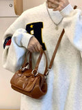 Vintage Small Handbags for Women Hasp Ladies Pu Leather Shoulder Crossbody Bags