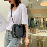 Vintage PU Leather Shoulder Bags Large Capacity Crossbody Bag Totes