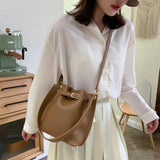 Vintage PU Leather Shoulder Bags Large Capacity Crossbody Bag Totes
