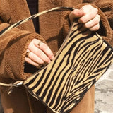 Leopards Pattern Shoulder Bag Women Tote Vintage Leather Handbag Ladies