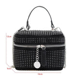 Women Small Shoulder Bag Zipper Crossbody Handbag Diamond Studded Mini Bag