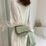 Women Saddle Bag One Strap PU Leather Handbag Hasp Shoulder Messenger Bag