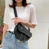 Women Saddle Bag One Strap PU Leather Handbag Hasp Shoulder Messenger Bag