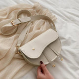 Women Saddle Bag One Strap PU Leather Handbag Hasp Shoulder Messenger Bag