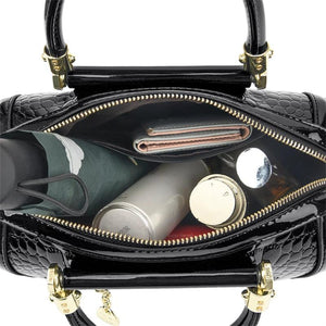 Crocodile Pattern Patent Leather Female Shoulder Bag