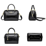 Crocodile Pattern Patent Leather Female Shoulder Bag