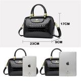 Crocodile Pattern Patent Leather Female Shoulder Bag