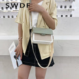 Contrast Leather Crossbody Bag for Women Shoulder Handbag Travel Sac