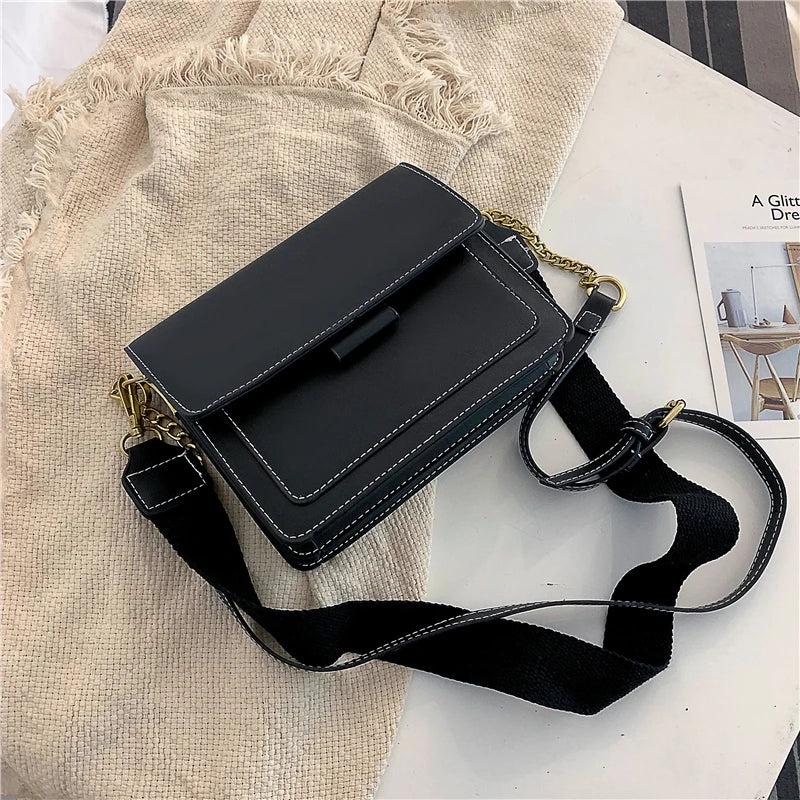 Contrast Leather Crossbody Bag for Women Shoulder Handbag Travel Sac