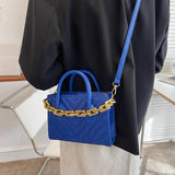 Square Pu Leather Shoulder Bag Chain Messenger Handbag