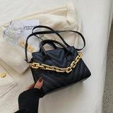 Square Pu Leather Shoulder Bag Chain Messenger Handbag