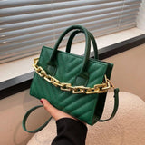 Square Pu Leather Shoulder Bag Chain Messenger Handbag