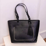 Large Capacity Leather Fringe Shoulder Bag for Women