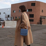 Cream Small Square Bag Messenger Retro College