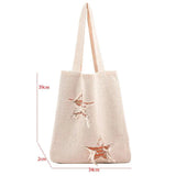 Purple Crochet Woolen Shoulder Bag Large Capacity Casual Tote for Women