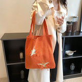 Purple Crochet Woolen Shoulder Bag Large Capacity Casual Tote for Women