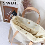 Korean Style Women Handbag Large Capacity Winter Soft Wool Plush Tote Shopping B