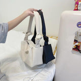 Soft Leather Pillow Bag with Knot Detail