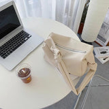 Soft Leather Pillow Bag with Knot Detail