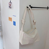 Soft Leather Pillow Bag with Knot Detail