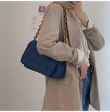 Chain Underarm Bag Soft Oxford Cowboy Bags for Women