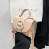 Round Buckle Crossbody Bags For Women Small Handbag Female Tote Bag