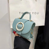 Round Buckle Crossbody Bags For Women Small Handbag Female Tote Bag