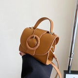 Round Buckle Crossbody Bags For Women Small Handbag Female Tote Bag