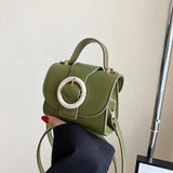 Round Buckle Crossbody Bags For Women Small Handbag Female Tote Bag