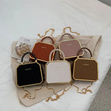 PU Leather Crossbody Bag with Short Rope Handle for Women