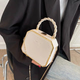 PU Leather Crossbody Bag with Short Rope Handle for Women