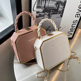 PU Leather Crossbody Bag with Short Rope Handle for Women