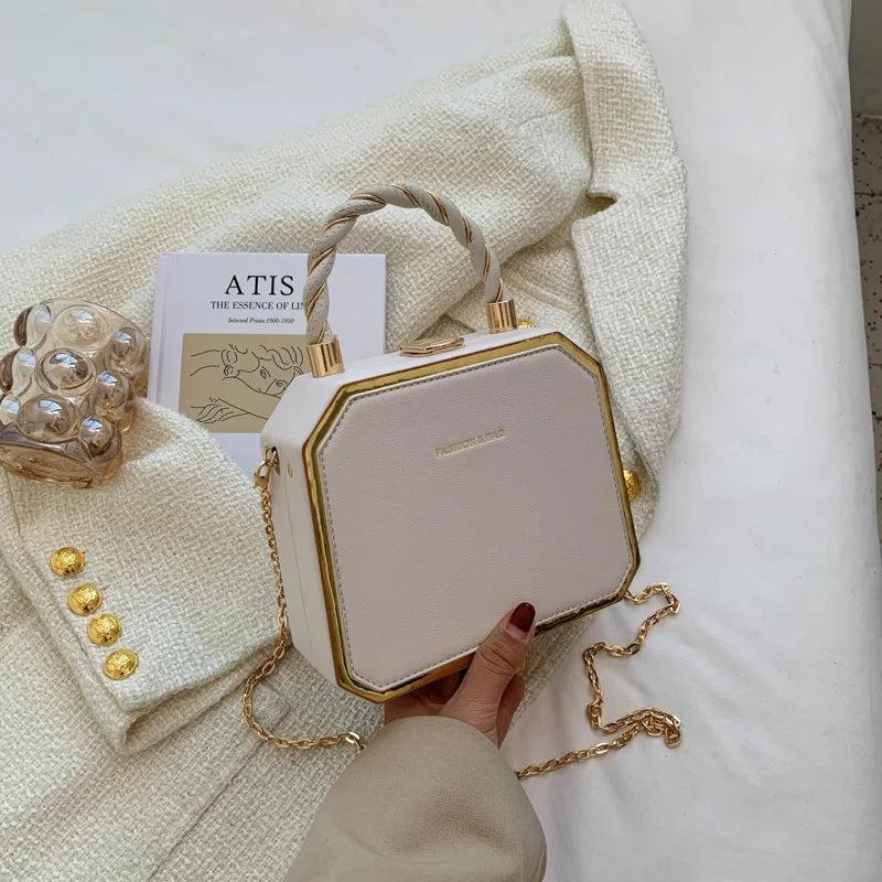 PU Leather Crossbody Bag with Short Rope Handle for Women