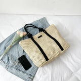 Summer Straw Woven Beach Bag Women Shoulder Travel Handbag