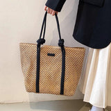 Summer Straw Woven Beach Bag Women Shoulder Travel Handbag