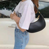 PU Leather Women Handbag Purses Vintage Wallet Half Moon Shoulder Bags