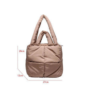 Large Nylon Shoulder Bag Winter Space Down Cotton Handbag Ladies Puff Bag