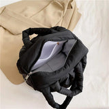 Large Nylon Shoulder Bag Winter Space Down Cotton Handbag Ladies Puff Bag
