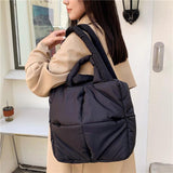 Large Nylon Shoulder Bag Winter Space Down Cotton Handbag Ladies Puff Bag